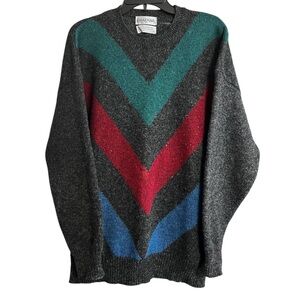 BRAEMAR Men’s Pullover Vintage Sweater Sz XL Multi Color 100% Shetland Wool Flaw